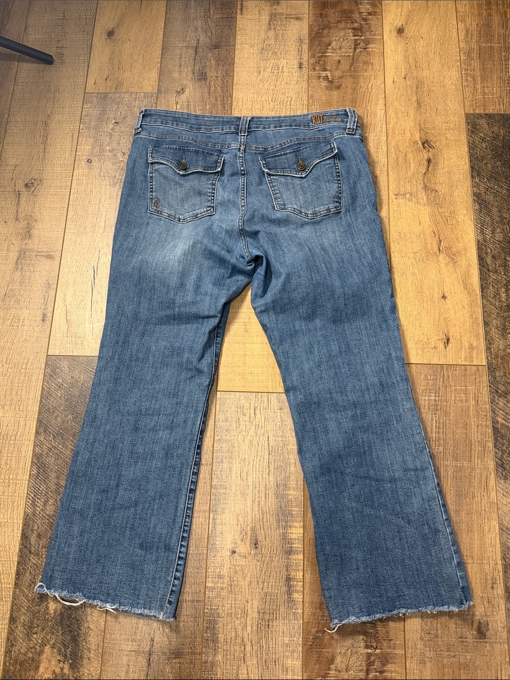 KUT from the Kloth Meg Raw Hem High Waist Wide Leg Jeans Size 16 - Picture 5 of 10